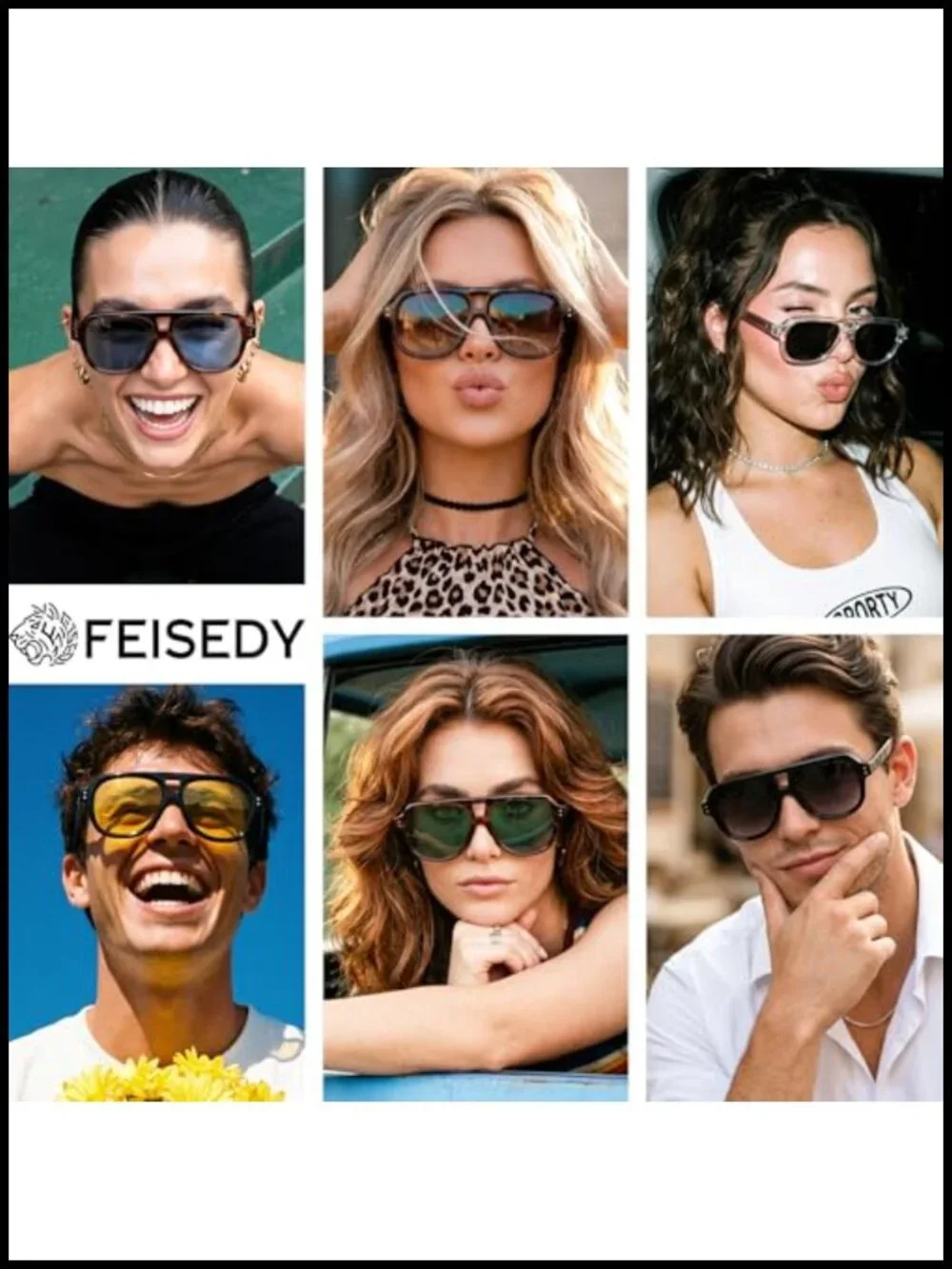 Retro Aviator Polarized Sunglasses UV400 Driving Square Frame